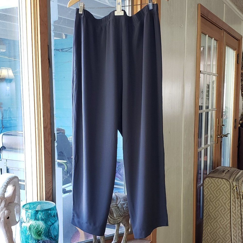 Susan Graver Lustra Knit Regular Pull-on Ankle Pants, 3X  Grey